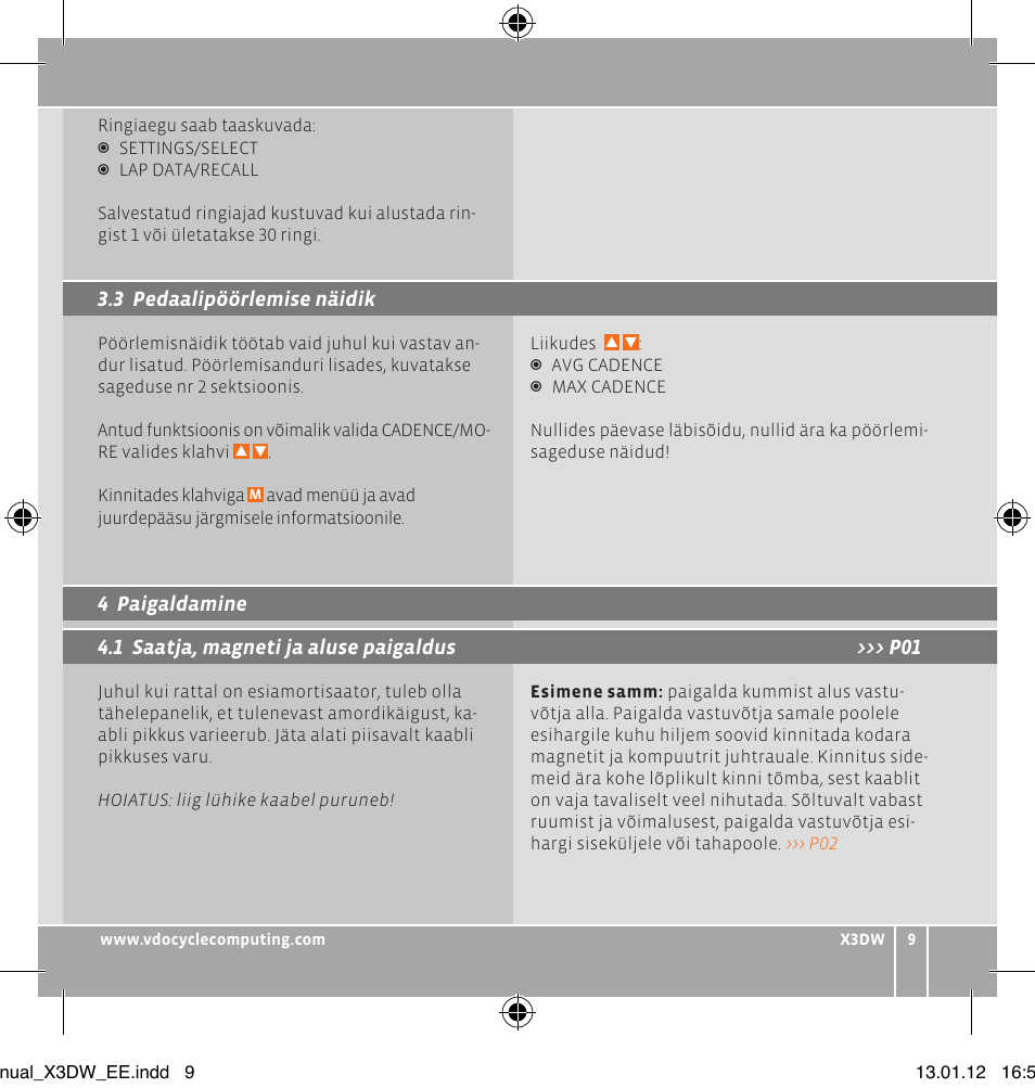 VDO WL X3 DW User Manual | Page 127 / 364