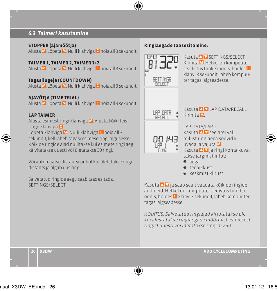 VDO WL X3 DW User Manual | Page 144 / 364