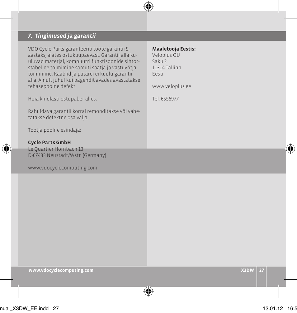 VDO WL X3 DW User Manual | Page 145 / 364