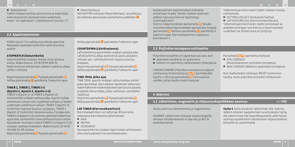 VDO WL X3 DW User Manual | Page 155 / 364