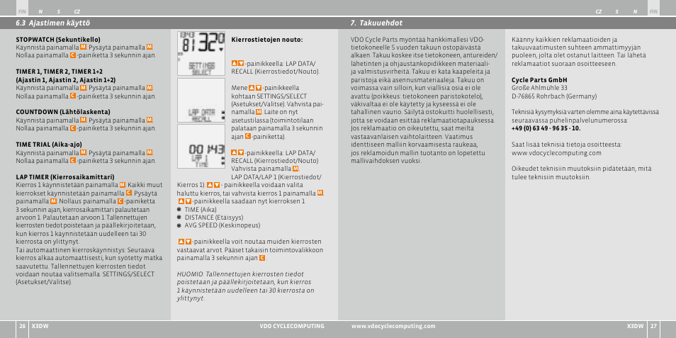VDO WL X3 DW User Manual | Page 164 / 364