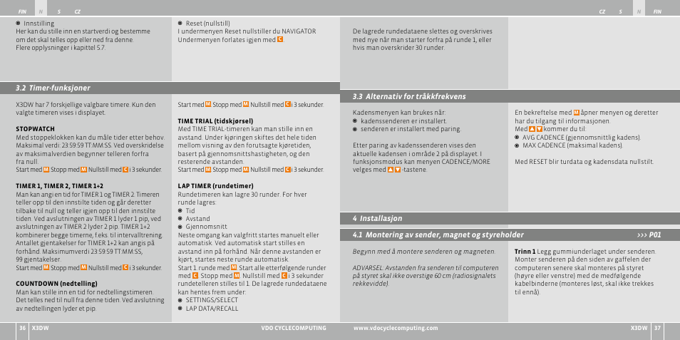 VDO WL X3 DW User Manual | Page 169 / 364