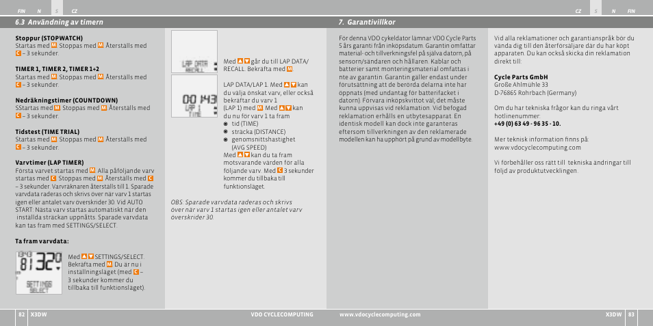 VDO WL X3 DW User Manual | Page 192 / 364