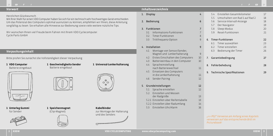 VDO WL X3 DW User Manual | Page 2 / 364