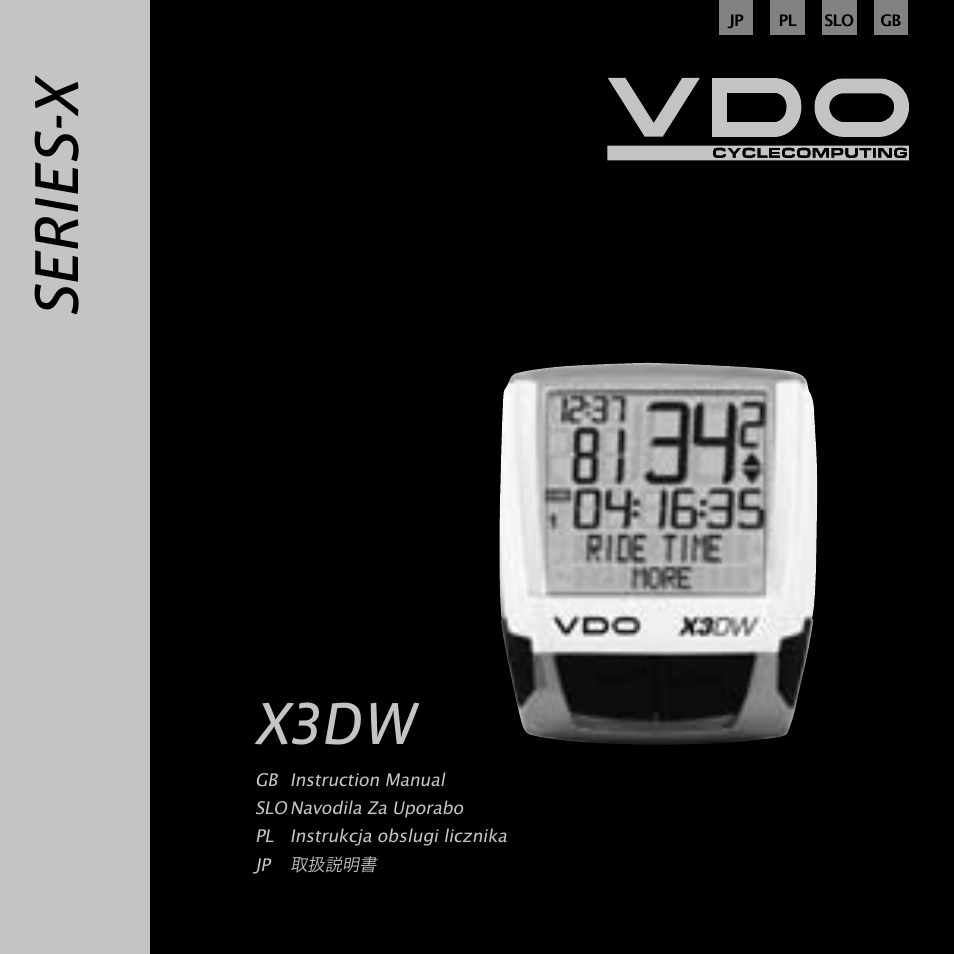 Ba_x3dw_gb_slo_pl_jp, Se ri es -x, X3dw | VDO WL X3 DW User Manual | Page 210 / 364