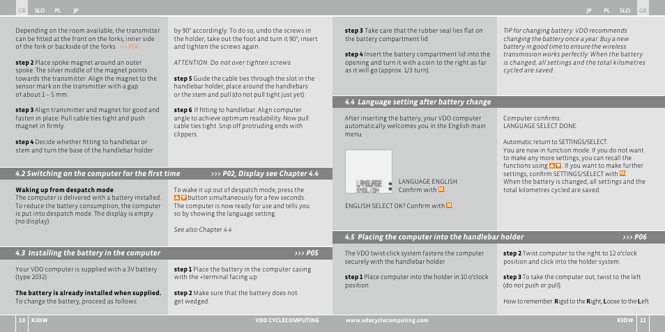 VDO WL X3 DW User Manual | Page 215 / 364