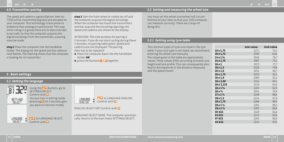 VDO WL X3 DW User Manual | Page 216 / 364