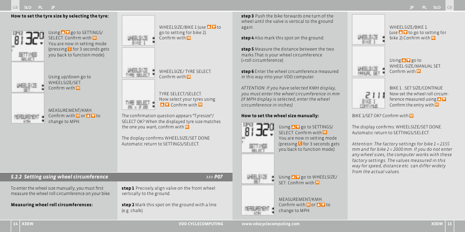 VDO WL X3 DW User Manual | Page 217 / 364