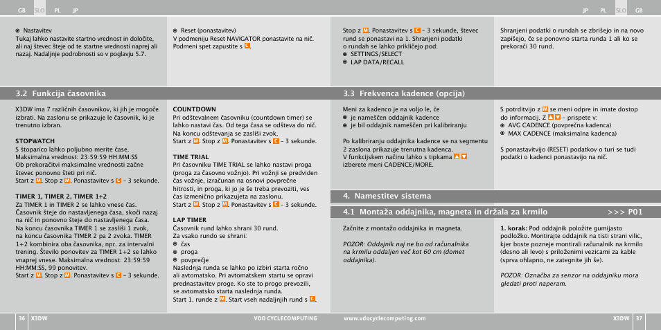 VDO WL X3 DW User Manual | Page 228 / 364