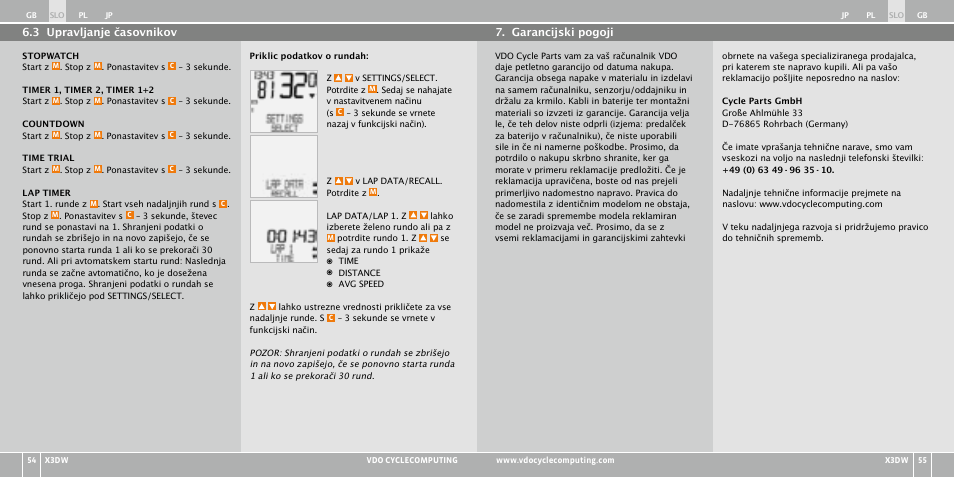 VDO WL X3 DW User Manual | Page 237 / 364