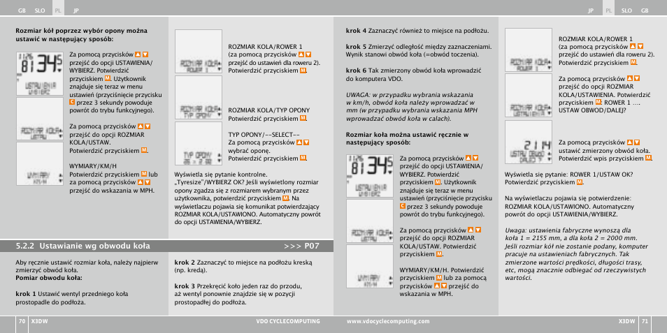 VDO WL X3 DW User Manual | Page 245 / 364