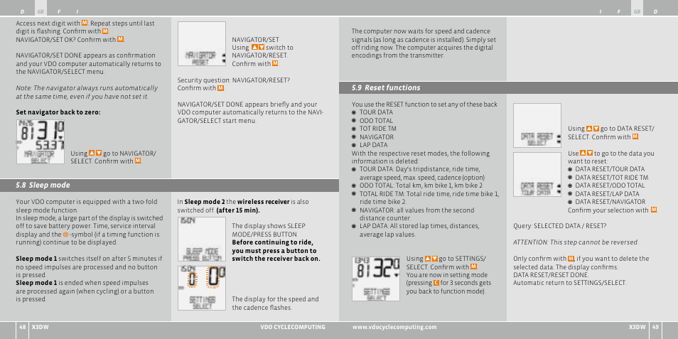 VDO WL X3 DW User Manual | Page 25 / 364