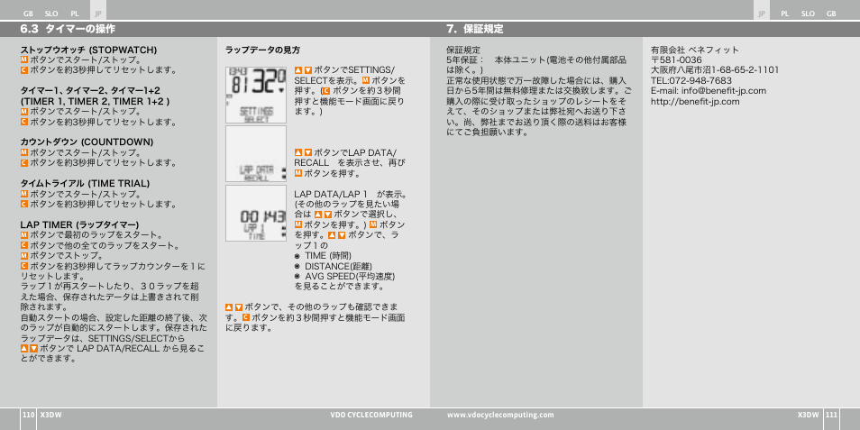 VDO WL X3 DW User Manual | Page 265 / 364