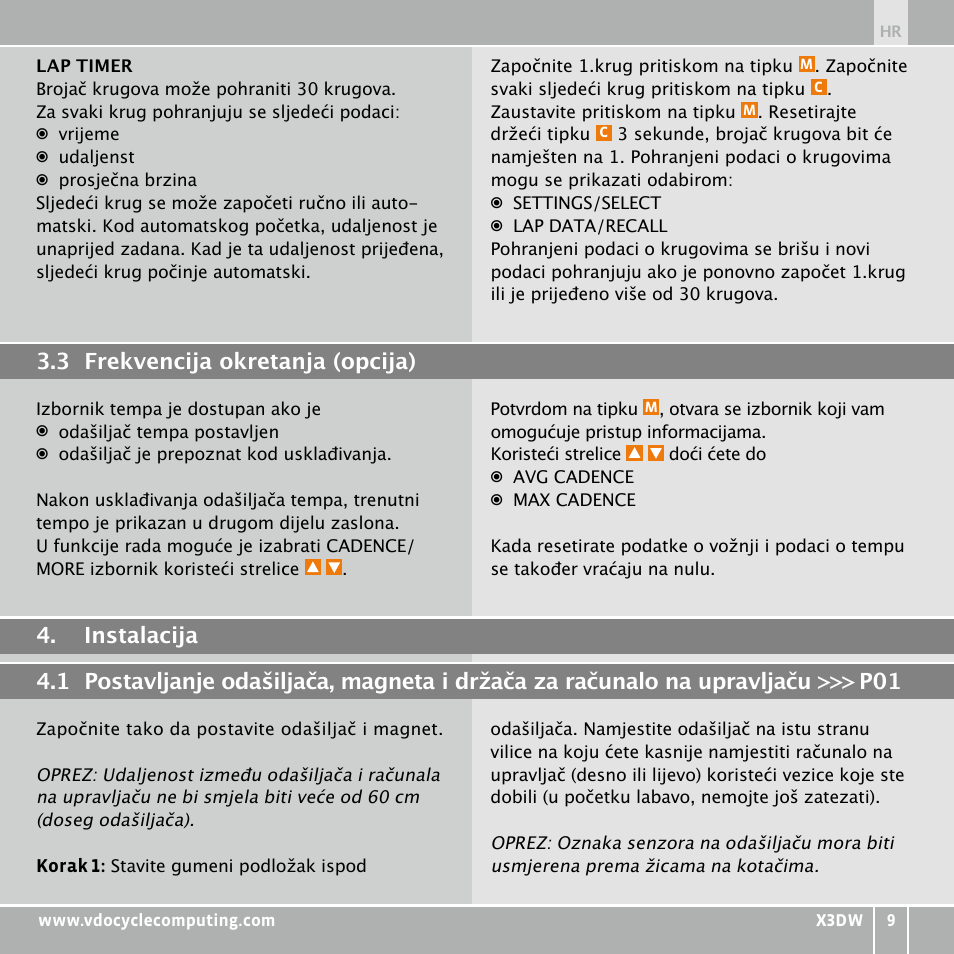 VDO WL X3 DW User Manual | Page 277 / 364