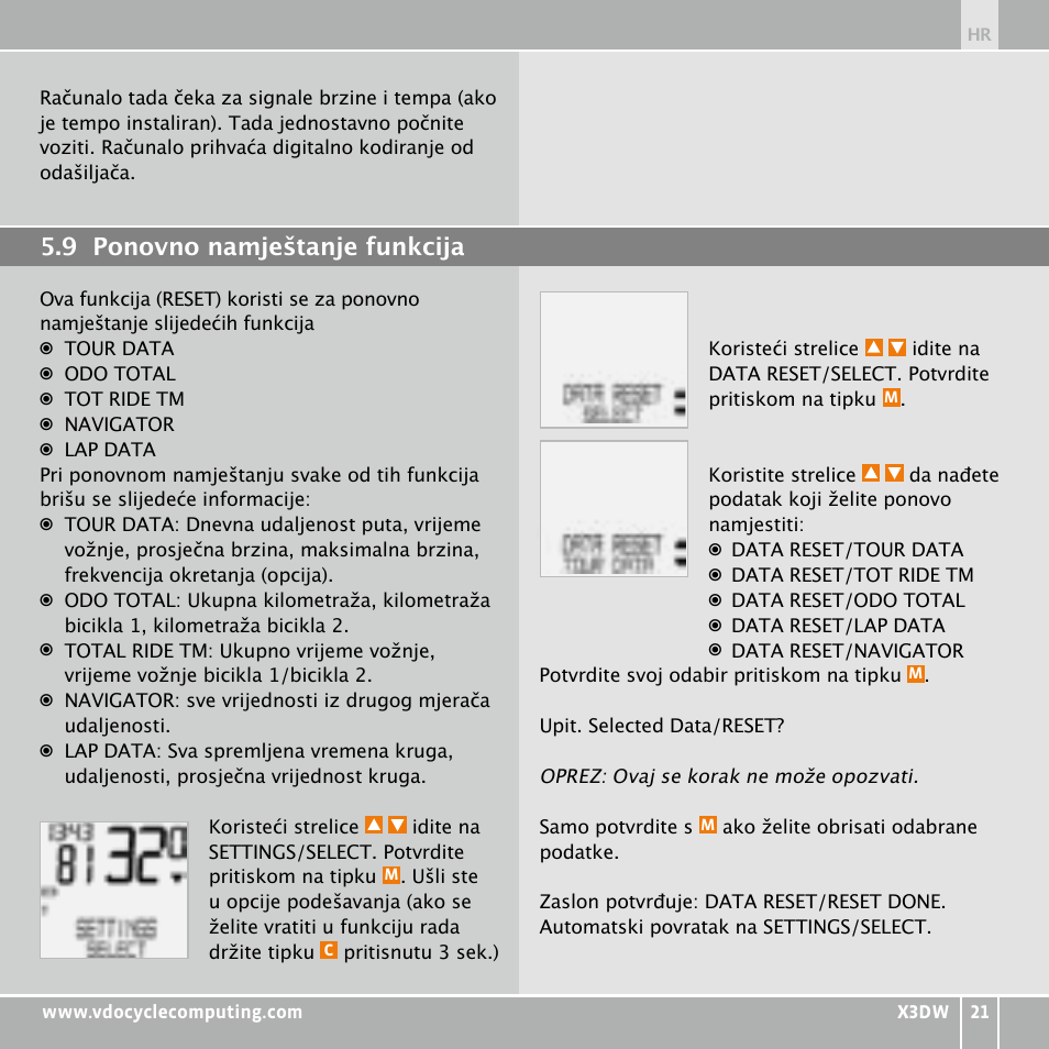 VDO WL X3 DW User Manual | Page 289 / 364