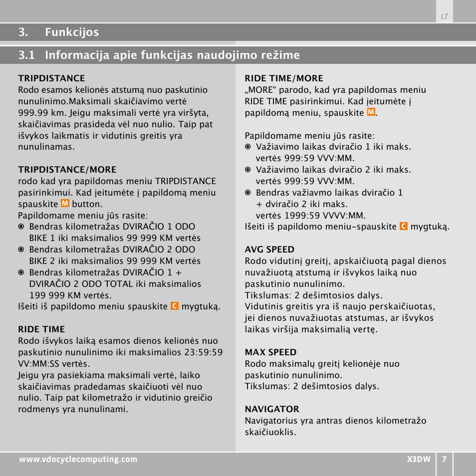 VDO WL X3 DW User Manual | Page 307 / 364