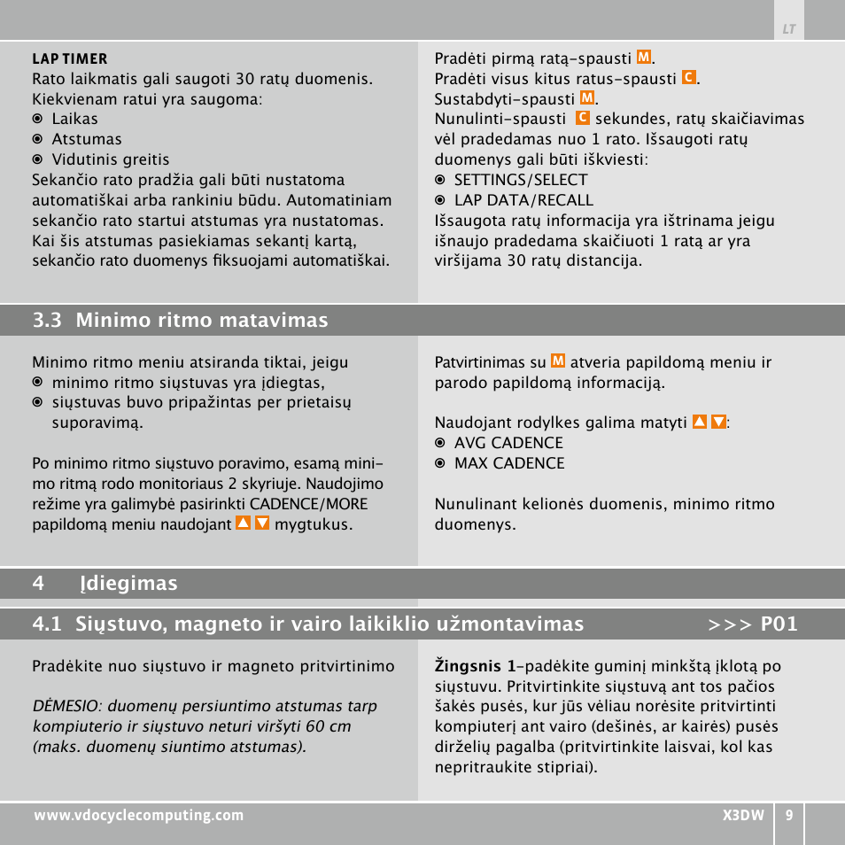 VDO WL X3 DW User Manual | Page 309 / 364