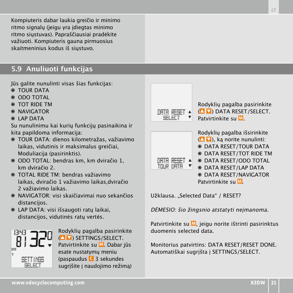 VDO WL X3 DW User Manual | Page 321 / 364