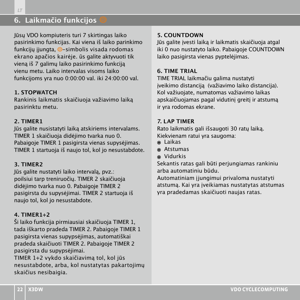 VDO WL X3 DW User Manual | Page 322 / 364