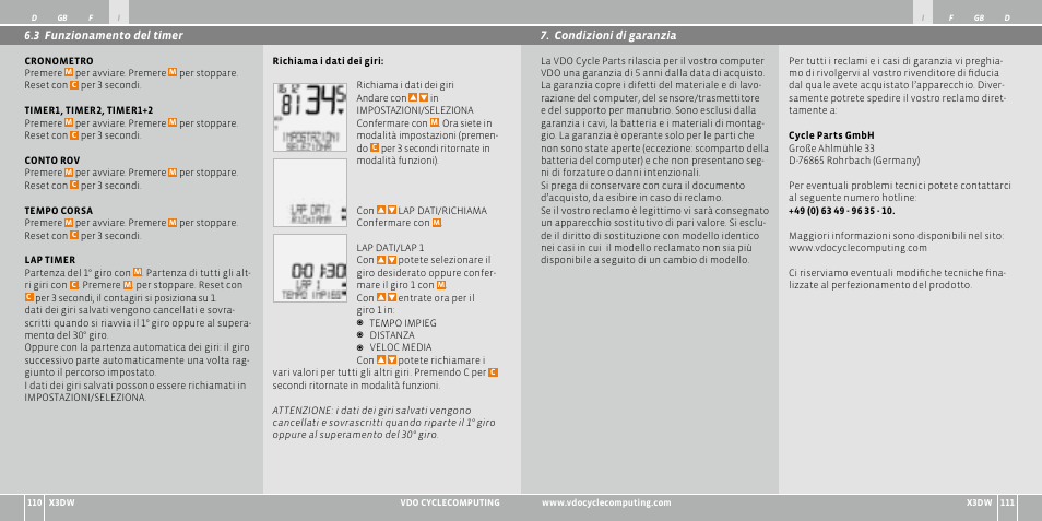 VDO WL X3 DW User Manual | Page 56 / 364