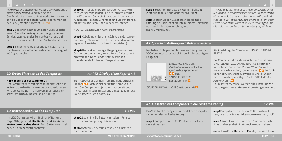 VDO WL X3 DW User Manual | Page 6 / 364