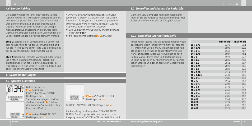 VDO WL X3 DW User Manual | Page 7 / 364