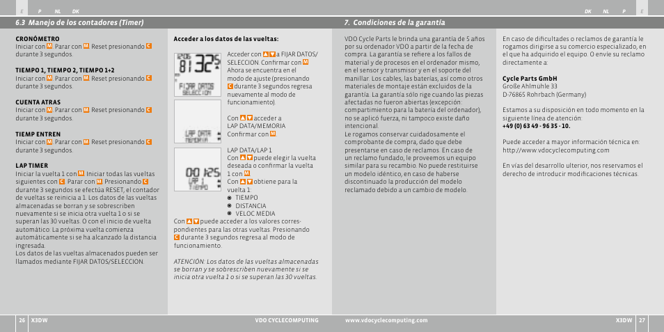 VDO WL X3 DW User Manual | Page 73 / 364