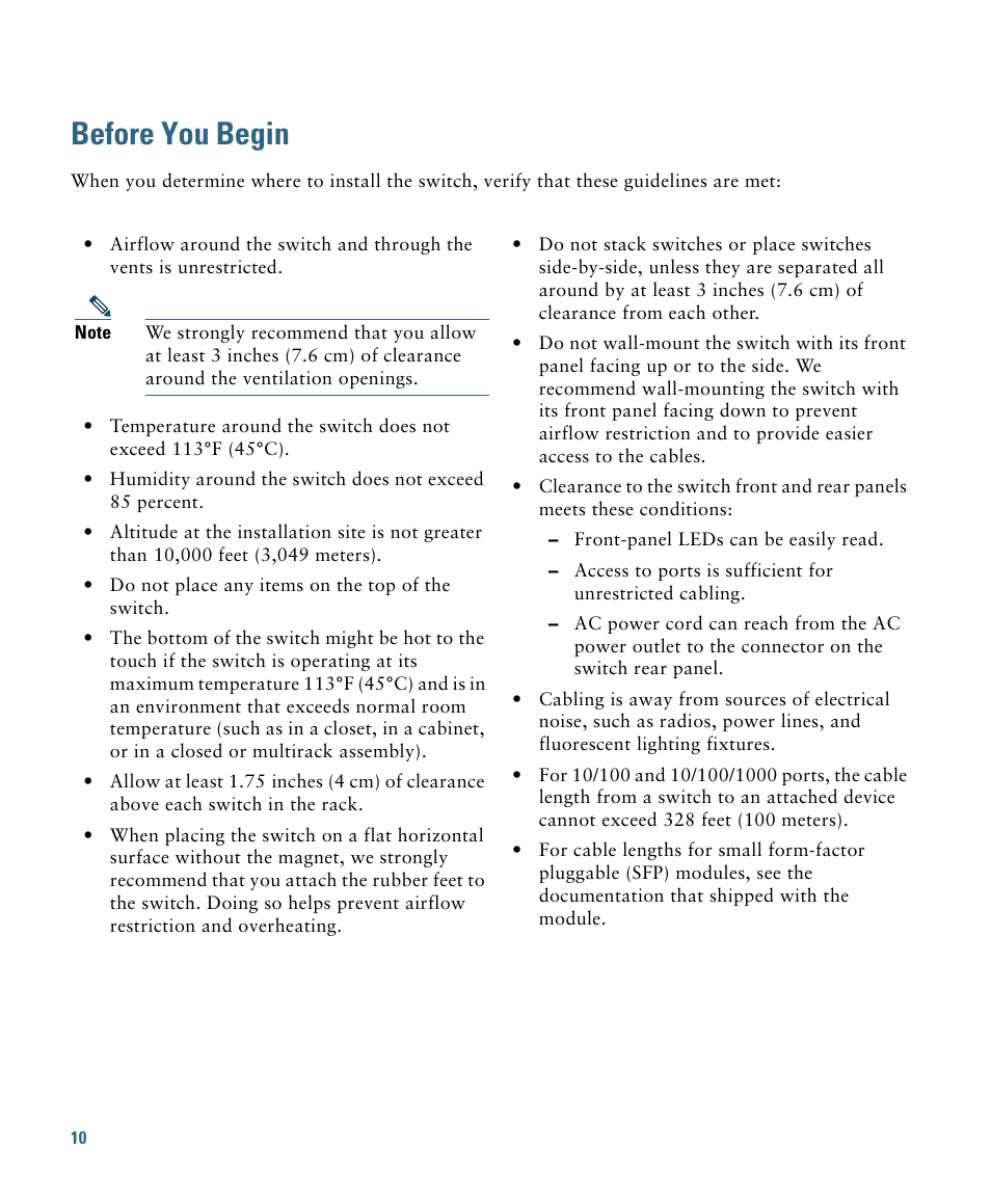Before you begin | Cisco 2960 User Manual | Page 10 / 22