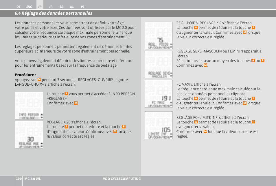 VDO WL MC 2.0 User Manual | Page 100 / 272