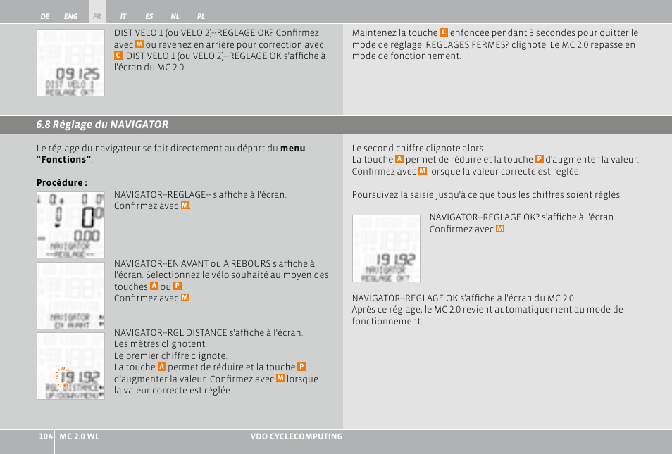 VDO WL MC 2.0 User Manual | Page 104 / 272