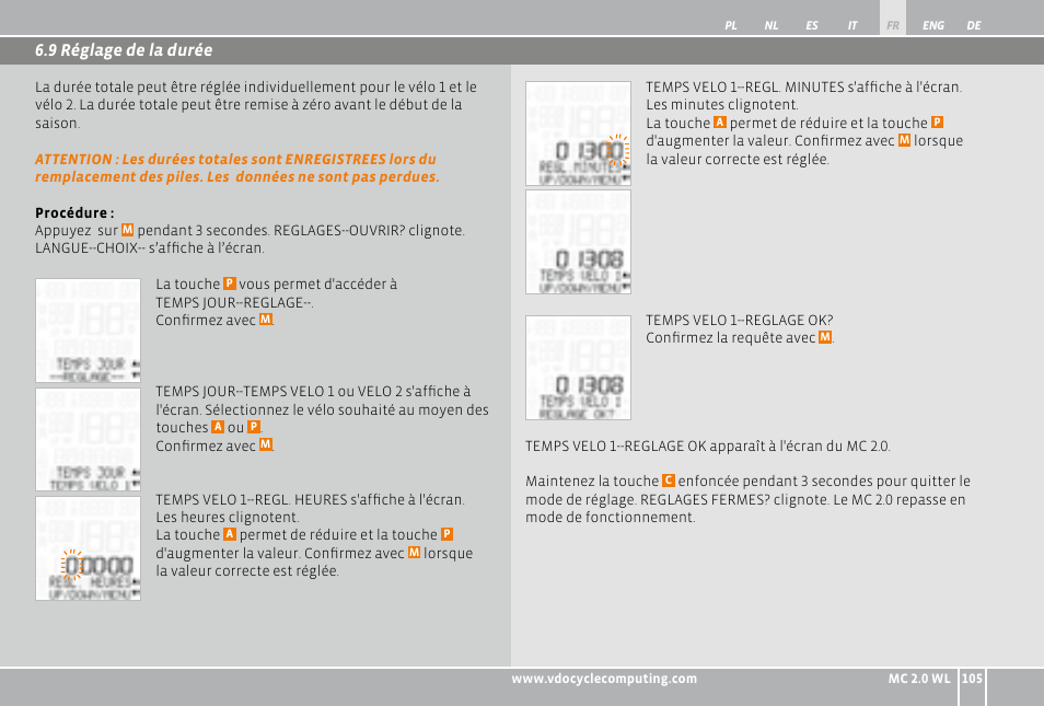 VDO WL MC 2.0 User Manual | Page 105 / 272