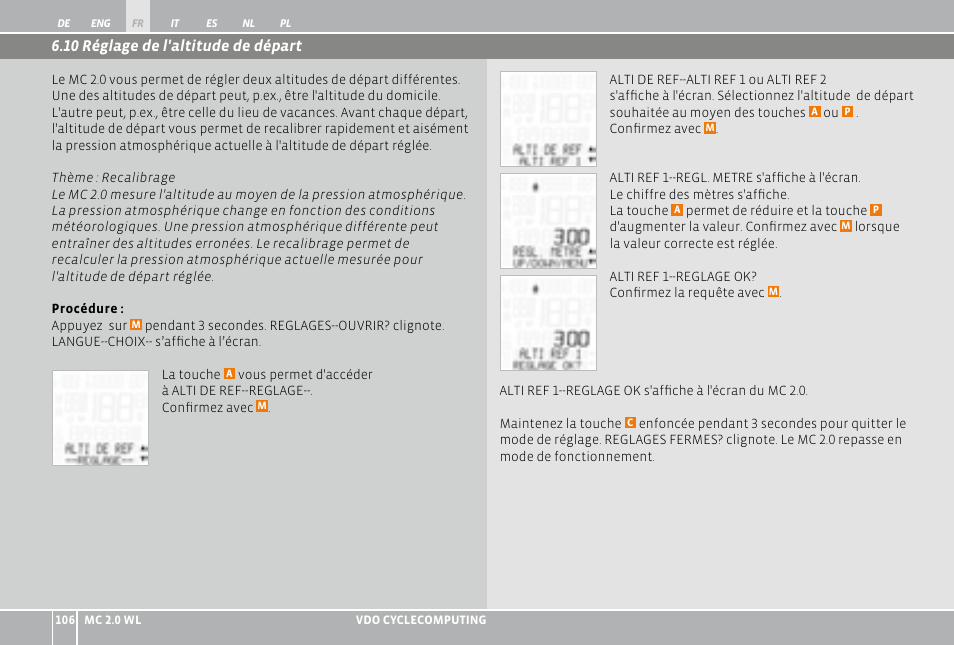 VDO WL MC 2.0 User Manual | Page 106 / 272