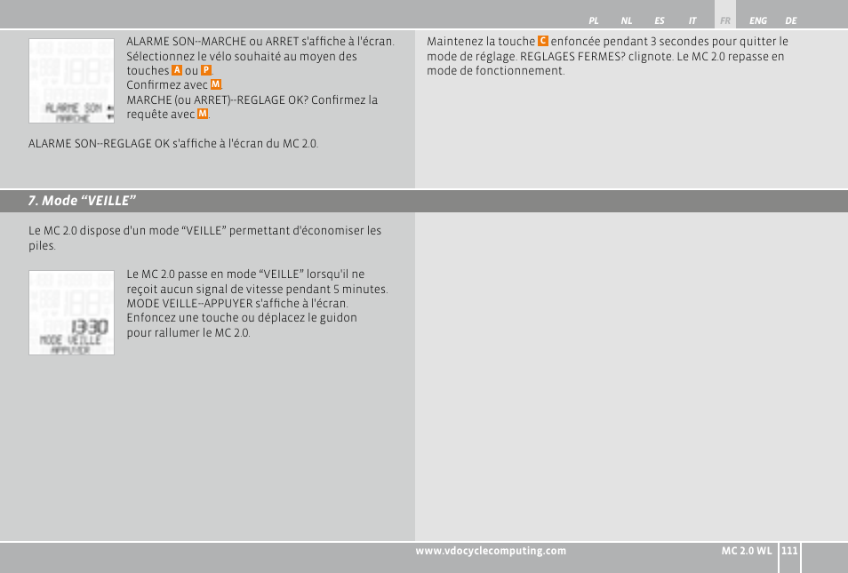VDO WL MC 2.0 User Manual | Page 111 / 272