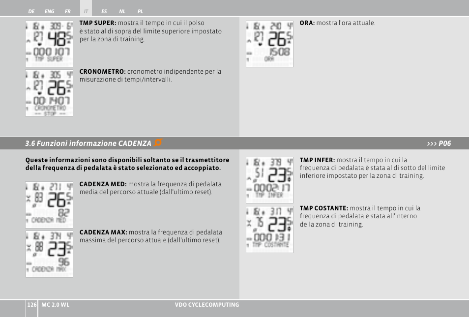 VDO WL MC 2.0 User Manual | Page 126 / 272