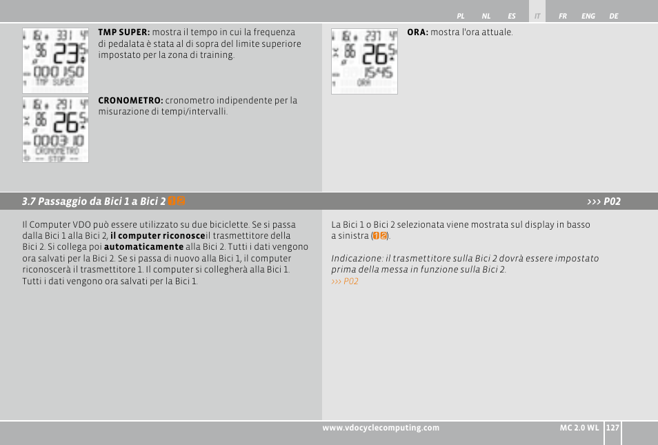 VDO WL MC 2.0 User Manual | Page 127 / 272