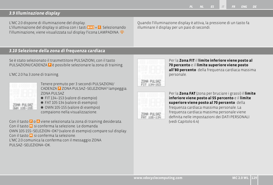 VDO WL MC 2.0 User Manual | Page 129 / 272