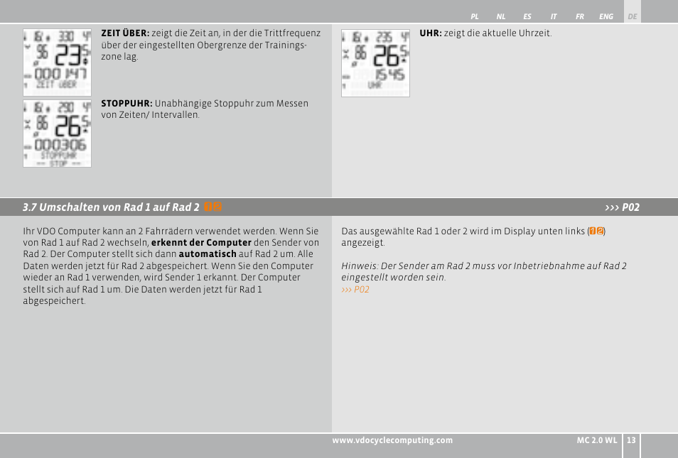 VDO WL MC 2.0 User Manual | Page 13 / 272