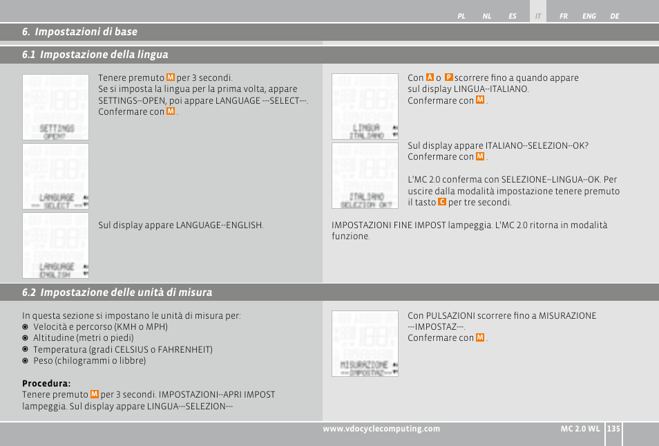 VDO WL MC 2.0 User Manual | Page 135 / 272