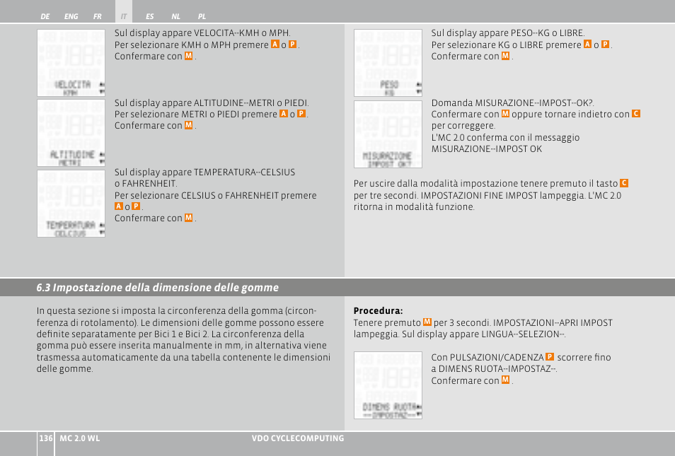 VDO WL MC 2.0 User Manual | Page 136 / 272