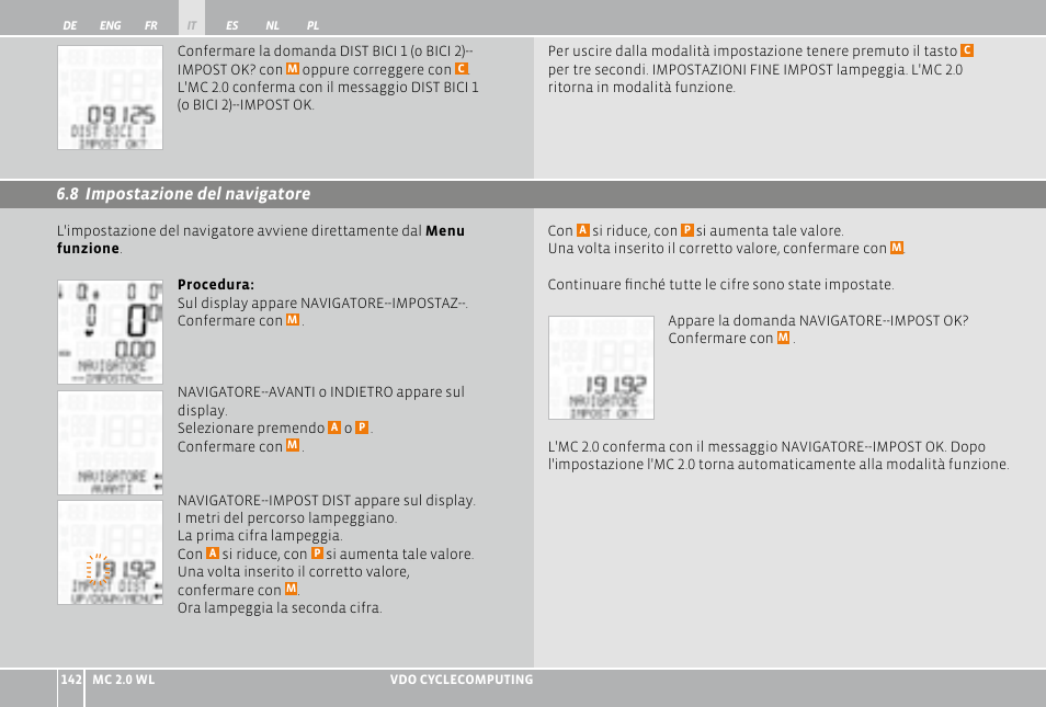 VDO WL MC 2.0 User Manual | Page 142 / 272