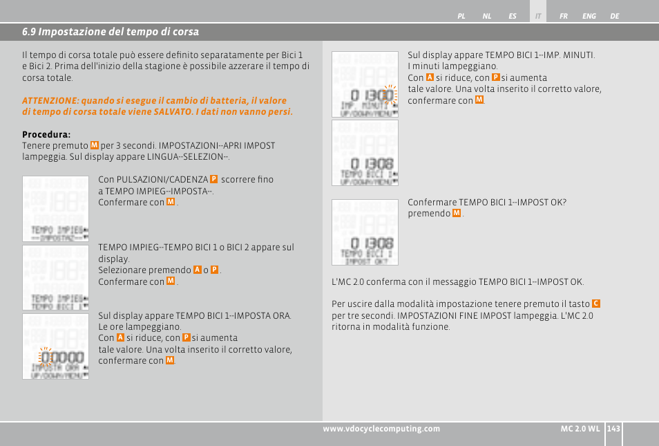 VDO WL MC 2.0 User Manual | Page 143 / 272
