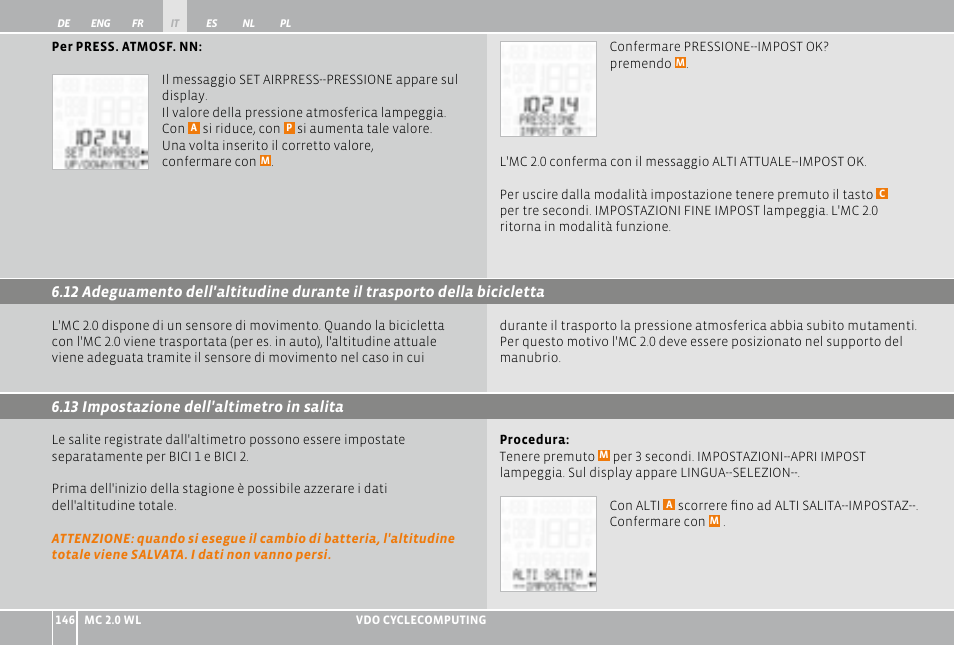 VDO WL MC 2.0 User Manual | Page 146 / 272