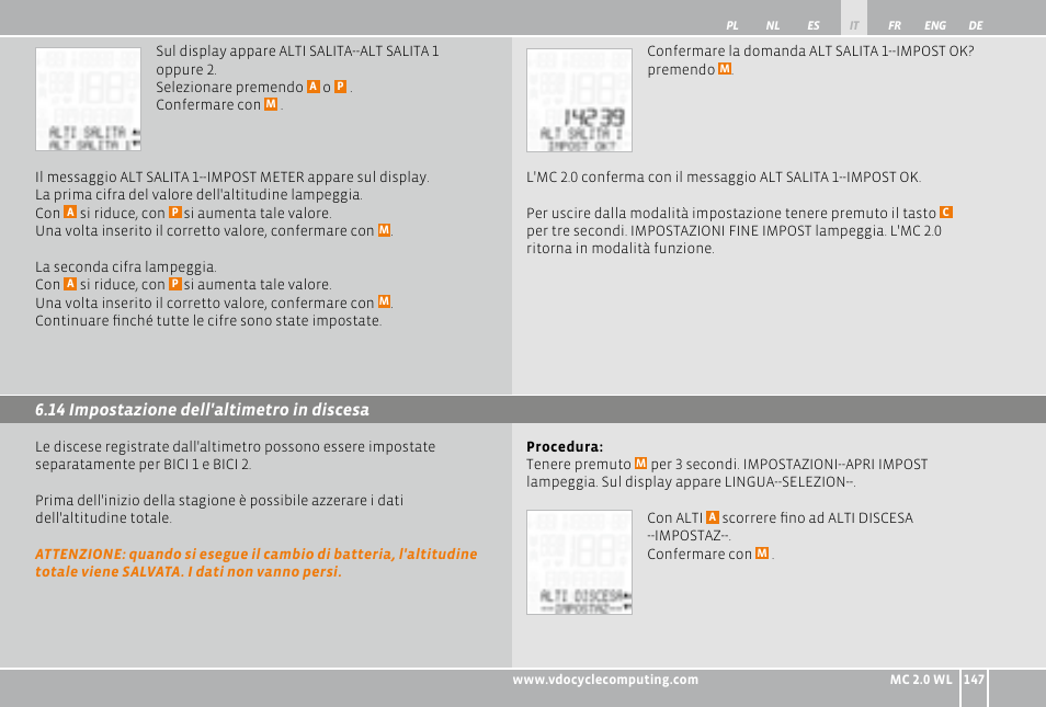 VDO WL MC 2.0 User Manual | Page 147 / 272