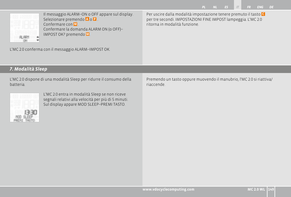 VDO WL MC 2.0 User Manual | Page 149 / 272