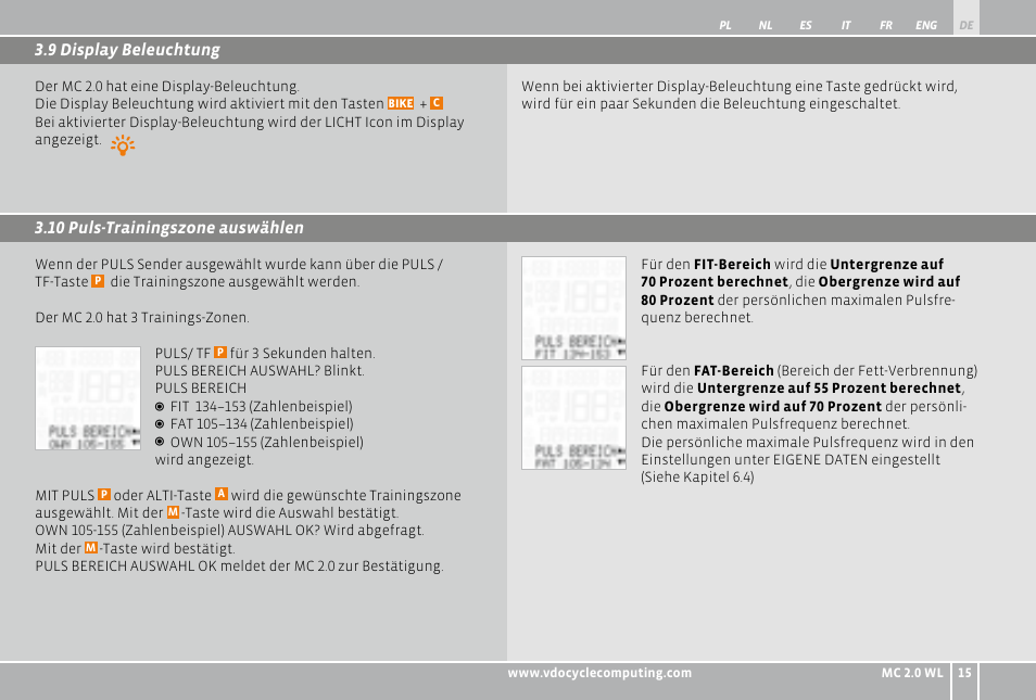 VDO WL MC 2.0 User Manual | Page 15 / 272