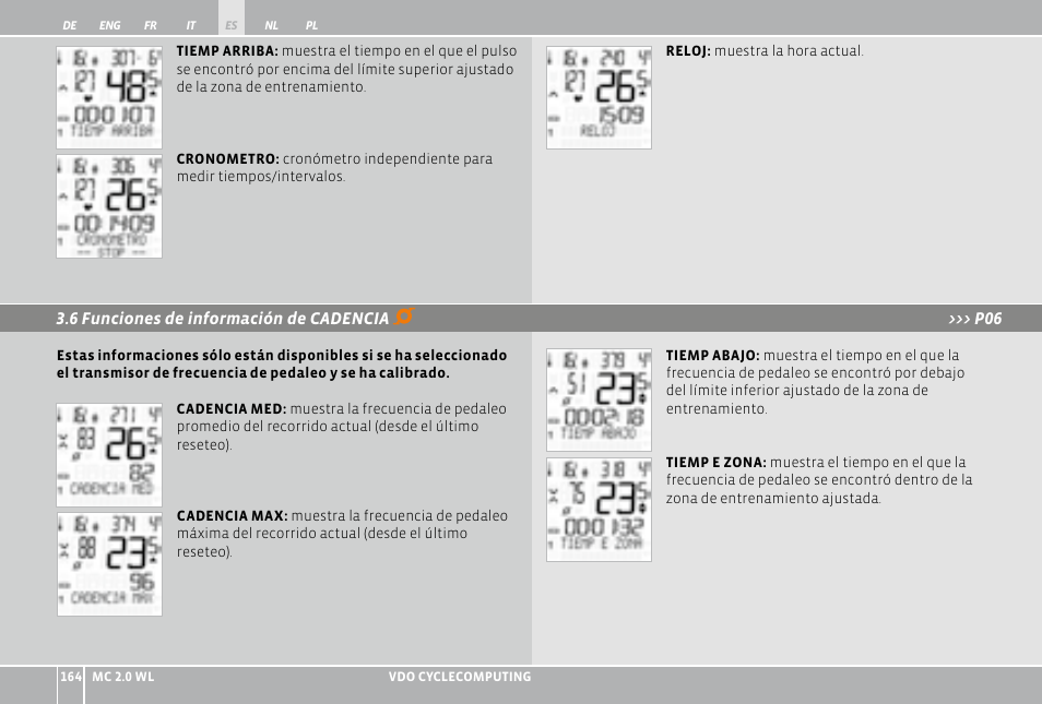 VDO WL MC 2.0 User Manual | Page 164 / 272