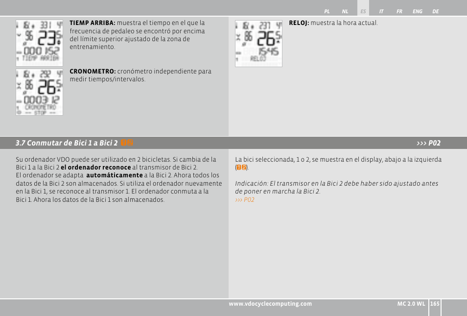 VDO WL MC 2.0 User Manual | Page 165 / 272