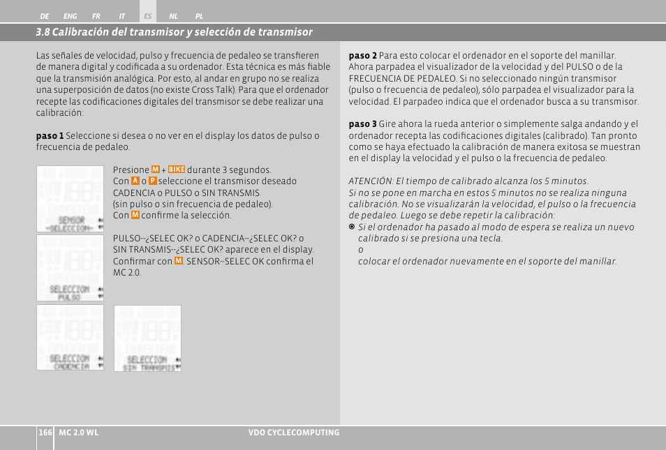 VDO WL MC 2.0 User Manual | Page 166 / 272