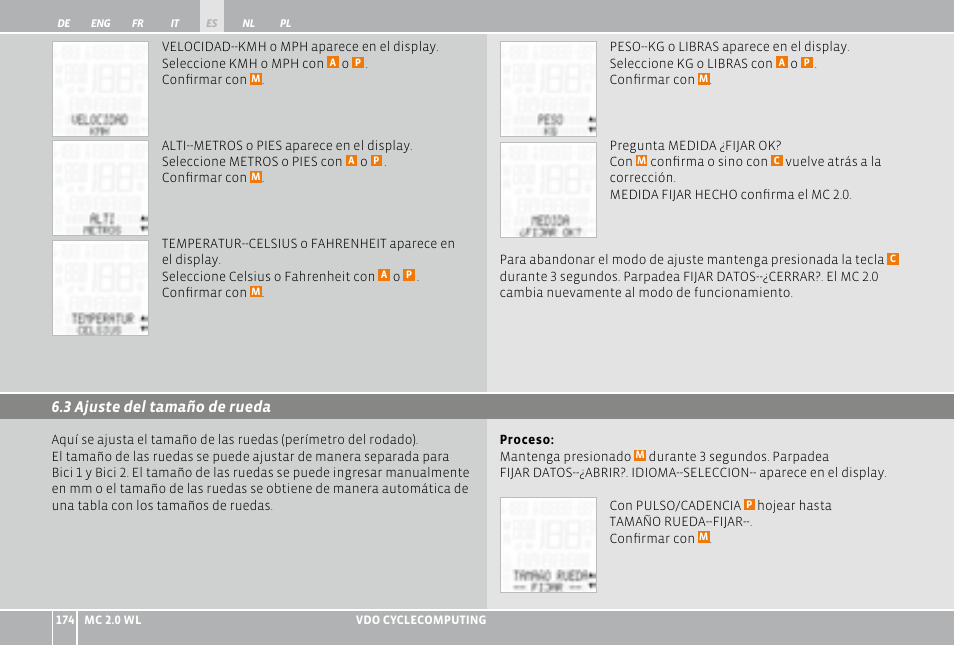 VDO WL MC 2.0 User Manual | Page 174 / 272