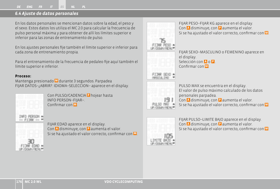 VDO WL MC 2.0 User Manual | Page 176 / 272